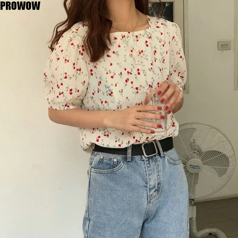 Женская винтажная блузка с рукавами фонариками белая свободная универсальная