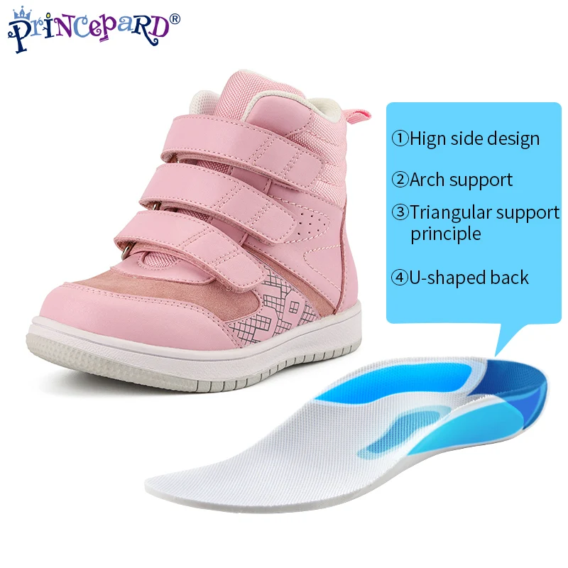 Princepard-zapatos ortop&eacute;dicos de alta calidad para ni&ntilde;os y ni&ntilde;as, calzado informal a la moda con soporte para arco-1