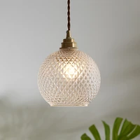 new japanese style retro brass ins chandelier northern europe contracted small fresh glass restaurant bar corridor bedside lamp