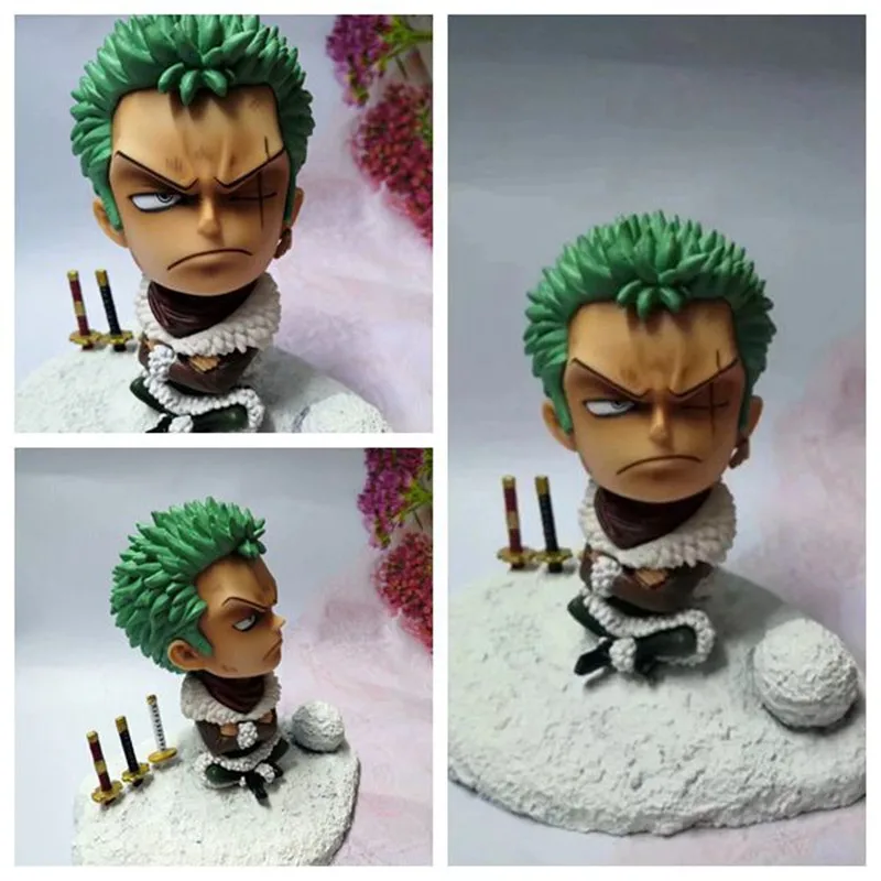

15cm Japanese Anime One Piece Snowman Roronoa Zoro showhand statue PVC Action Figure Collection Model Toys Doll New Dropshipping