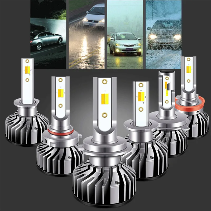 H1 H3 H4 H7 H8 H11 9005 9006 Авто Передняя Светодиодная лампа для автомобиля три цвета