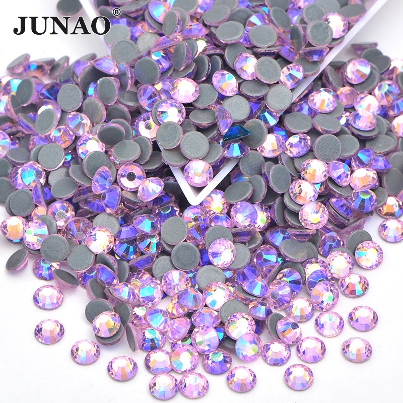 Стеклянные стразы с горячей фиксацией JUNAO SS 6 8 10 16 20 30 цвета шампанского|Стразы| |