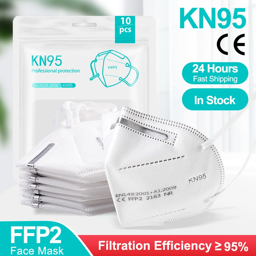 

30Pcs FFP2 Mask Reusable KN95 Face Masks Safety Dustproof 5 Layer Respirator Breathable Maske Dust Mouth Mask ffp2mask kn95mask