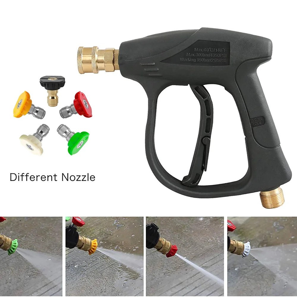 

High Pressure Washer Gun 3000 PSI + 5 color quick connect Nozzles M22 1/4" Auto Quick Release Snow Foam Gun Foam watering can