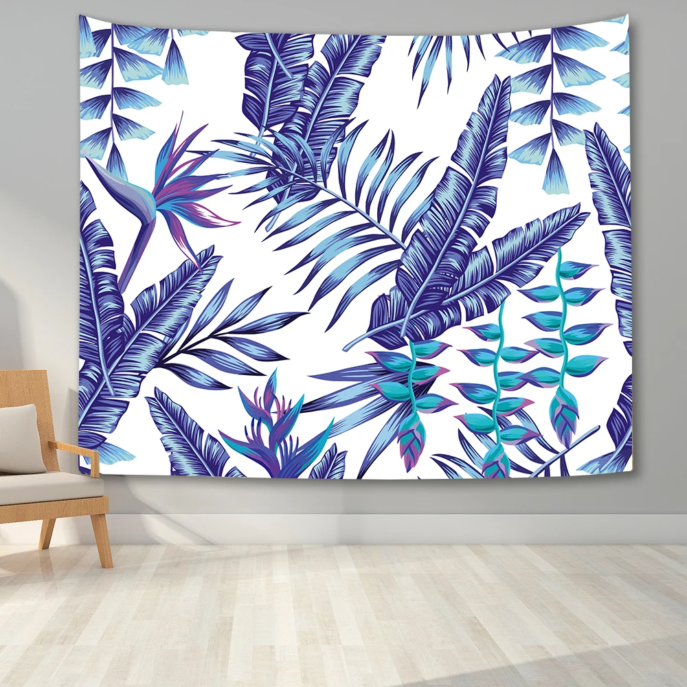 Цветной цветочный настенный гобелен с листьями для спальни домашний декор