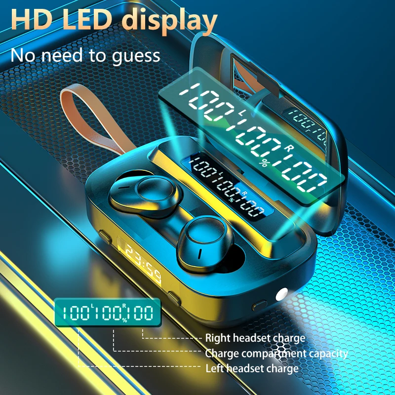 

Bluetooth Wireless headset Sports gaming earphones In ear Touch mini Earbuds With Flashlight Clock for huawei honor xiaomi redmi