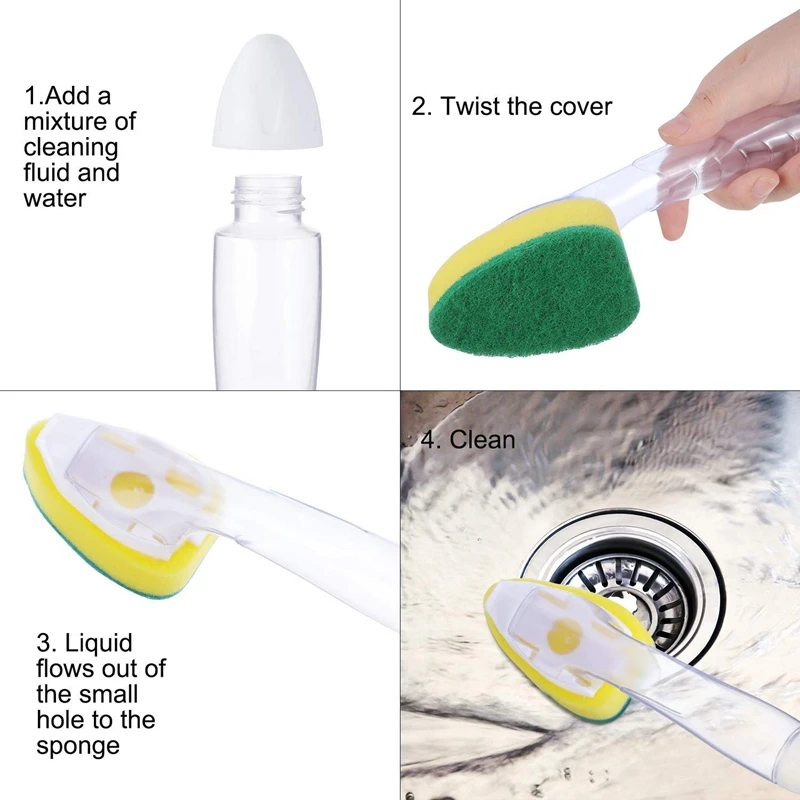 

18 Pieces Dish Wand Refills Replacement Sponge Heads Scouring Scrubber Pads Heavy Duty Dish Wand Sponge for Kitchen Sink Cleanin