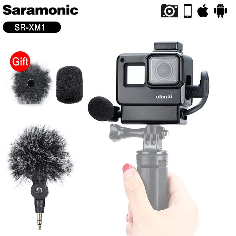 Saramonic SR XM1 3 5 мм беспроводной микрофон Vlog видео для GoPro 8 Max 7 6 разъем TRS экшн камеры