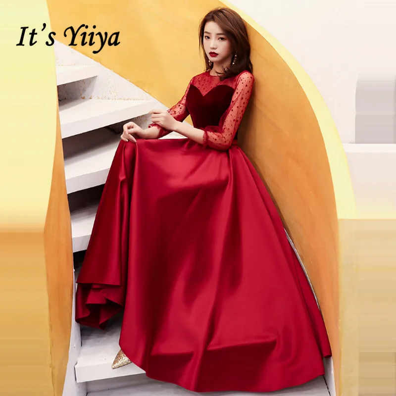 Женское вечернее платье в горошек It's Yiiya белое Элегантное Длинное с рукавом три