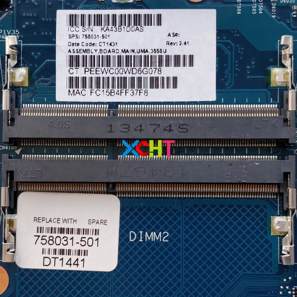 758031-501 758031-001 758031-601 UMA w 3558U CPU 6050A2608301 для HP 350 G1 G2 PC материнская плата ноутбука