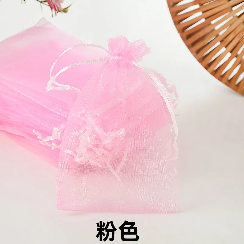 100pcs 5x7cm 7x9cm 9x12cm Organza Bags Wedding Party Candy Cake Gift Box Packaging Jewelry Display Drawstring Pouches | Дом и сад