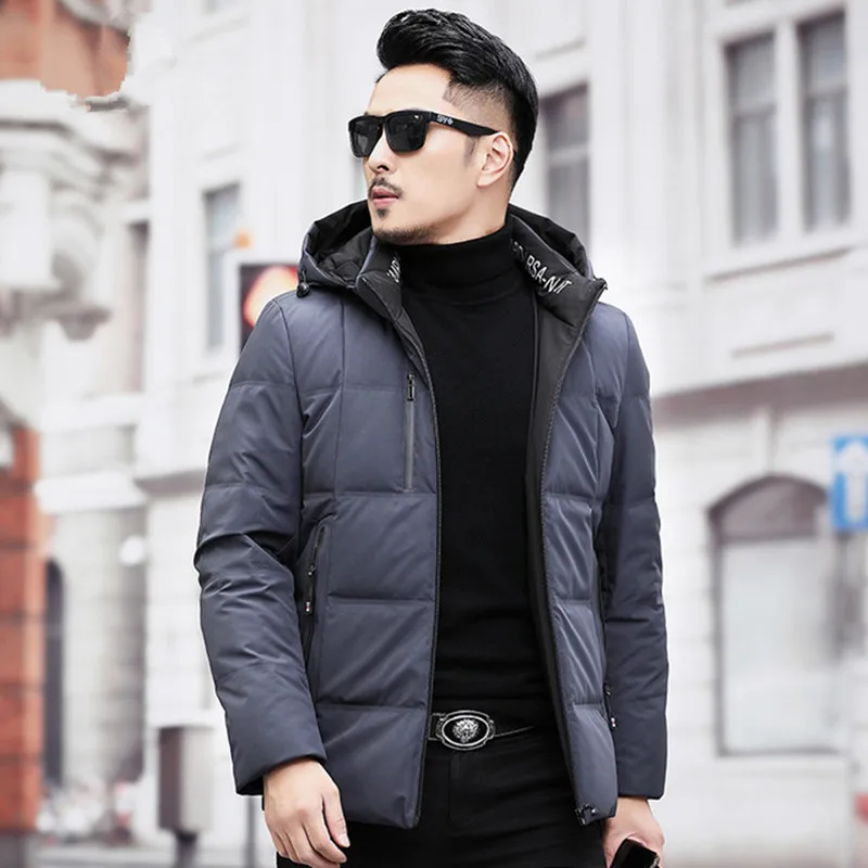 

New Down Jackets Men Winter Jacket Fashion Thick Warm Parkas White Duck Down Coats Casual Man Jackets