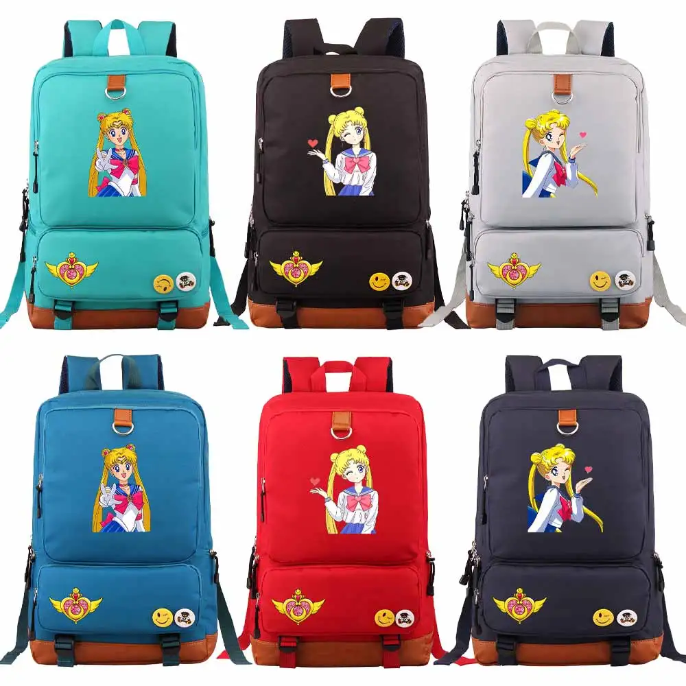 Мультяшный Kawaii Sailor Moon Luna Cat школьная сумка для мальчиков и девочек женский рюкзак