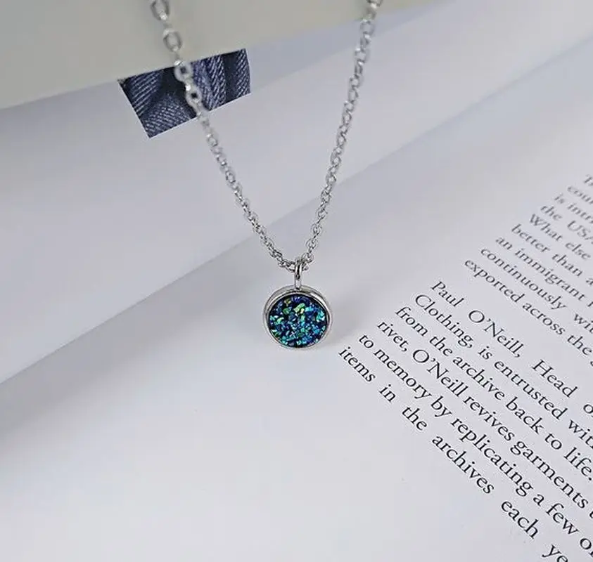 Женское Ожерелье корейское милое круглое ожерелье с кианитом короткое нишевое