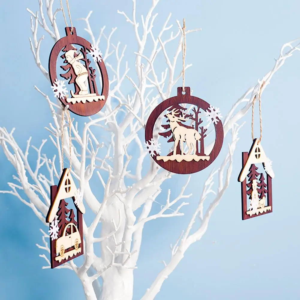 Новогодняя 2020 XMS натуральная Деревянная Рождественская елка орнамент деревянные