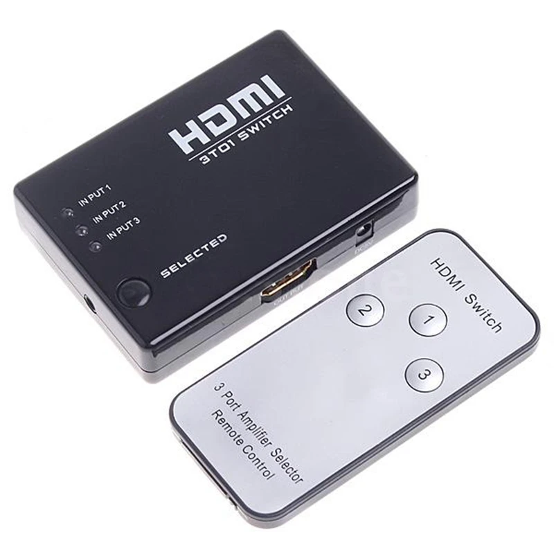 Мини 3 порта HDMI коммутатор сплиттер 1080P HD видео + ИК пульт дистанционного