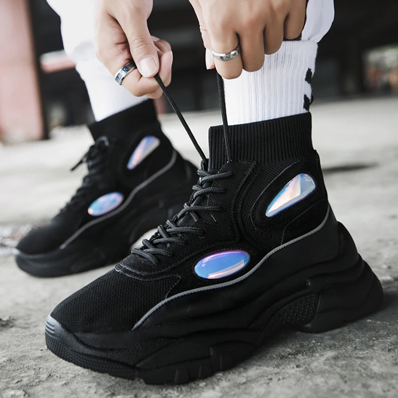 Кроссовки мужские высокие повседневная обувь для тенниса Модные кеды Осень