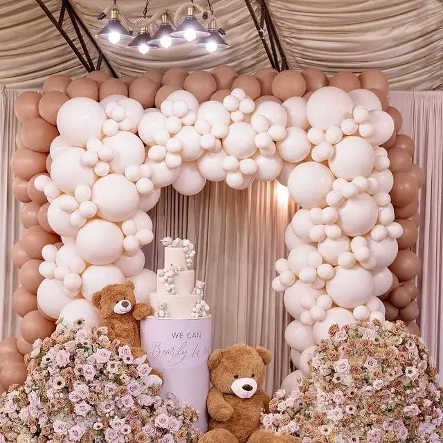 

300pcs 5‘10’ White Brown Latex Balloons Garland arche ballon Coffee Ballons Birthday Party Wedding decor Background Home Decor