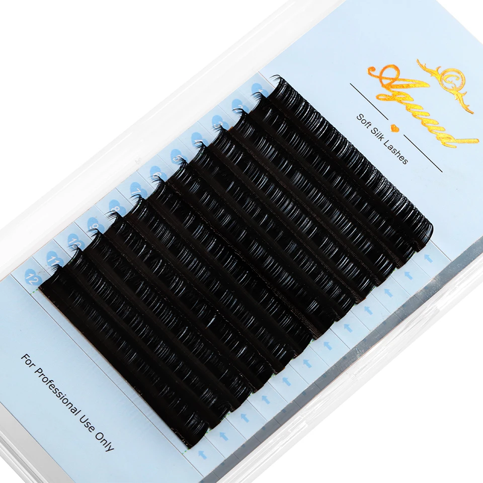 

AGUUD 12 Rows 0.03-0.20mm Eyelash Extension Classic Lash Synthetic Mink Individual Eyelash Extension Silk Russian Volume Lashes