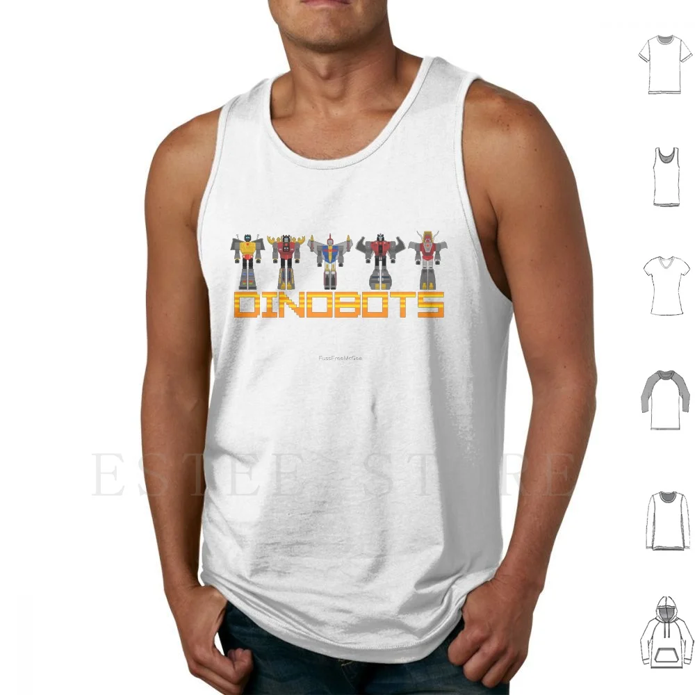 

Dinobots Pixel Art Tank Tops Vest Sleeveless Grimlock Sludge Snarl Swoop Dinobot Dinobots Autobot Autobots Decepticon