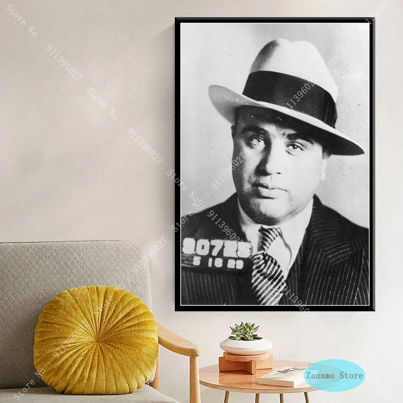 Плакат ZT693 HD принты Лидер продаж AL CAPONE Gangsters черно-белая фотография холст картина