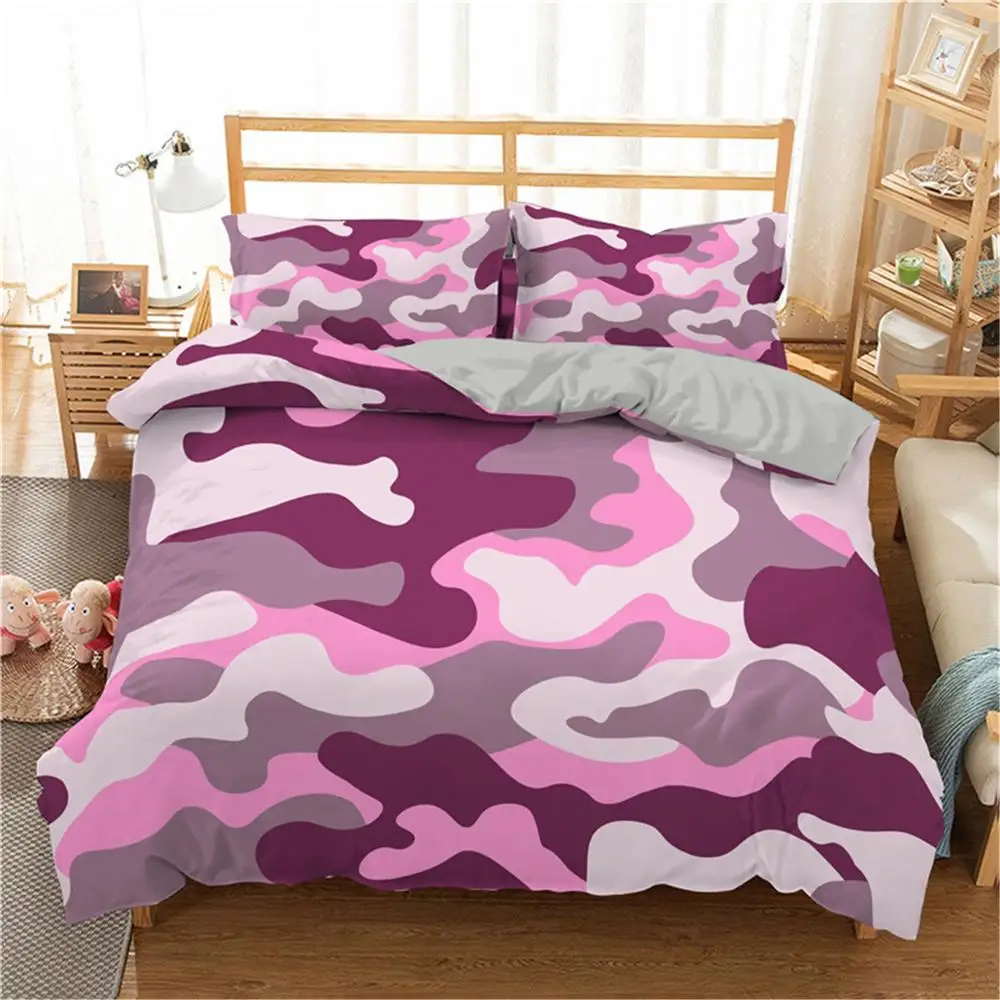 

3D Fashion Camouflage Printed Bedding Sets Soft Duvet Cover Set 2/3pcs Queen King Single Size Quilt Cover Bedclothes For Home
