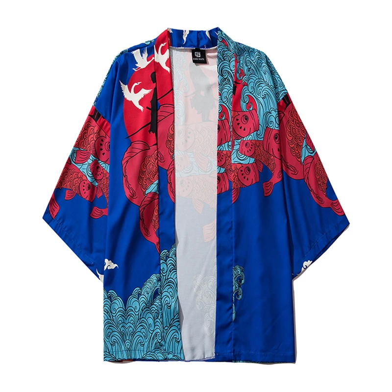 M XXL Мода красный карп печати 2020 черный синий белый свободный летний пляжный