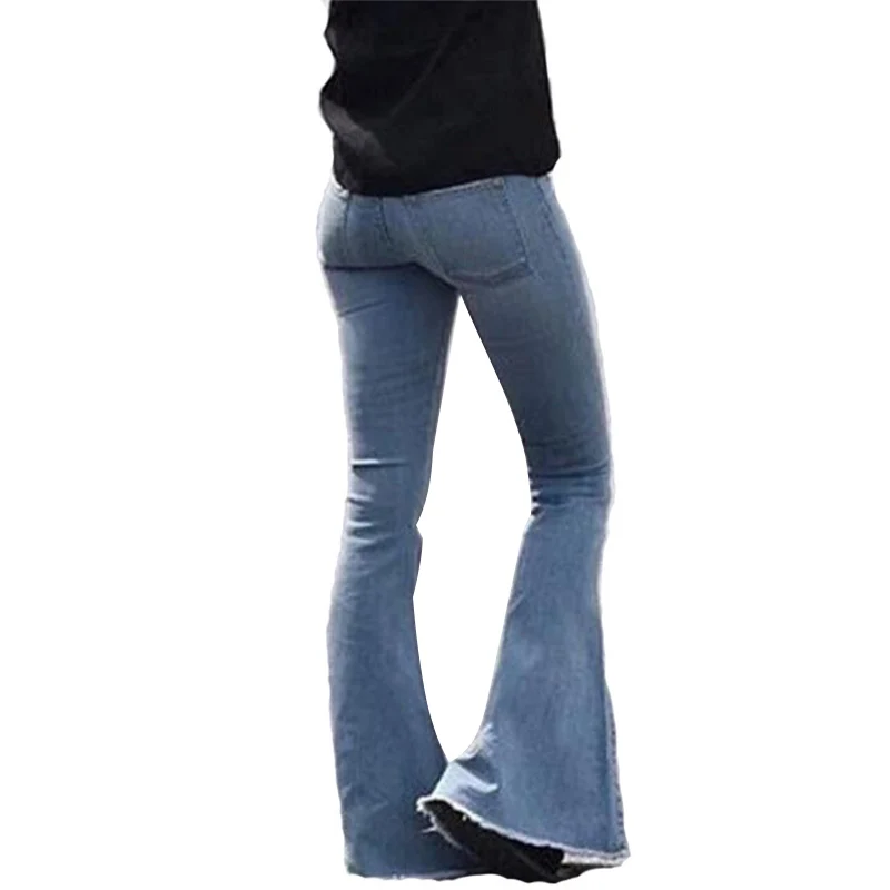 

Autumn Winter Jeans Woman Vintage Female Flare Jeans For Women Vintage E71 Wide Leg Pants Denim Plus Size Bell Bottom Mom