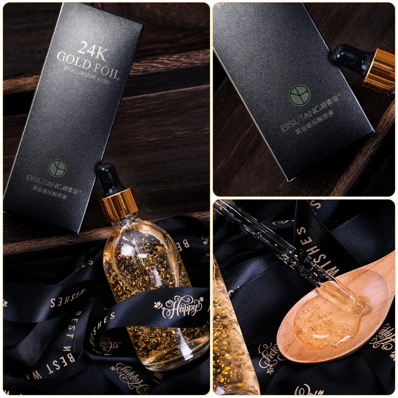 BISUTANG золото Гиалуроновая кислота раствора 24k Золотая эссенция бутылка