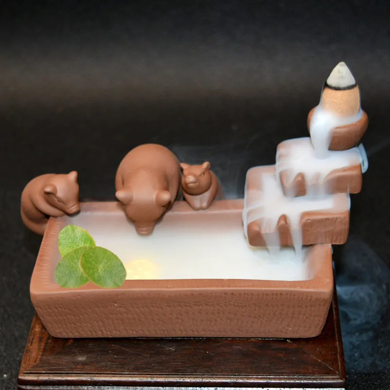 Лодка Форма Ладан держатель Водопад кран горелки ручка обратного свинья