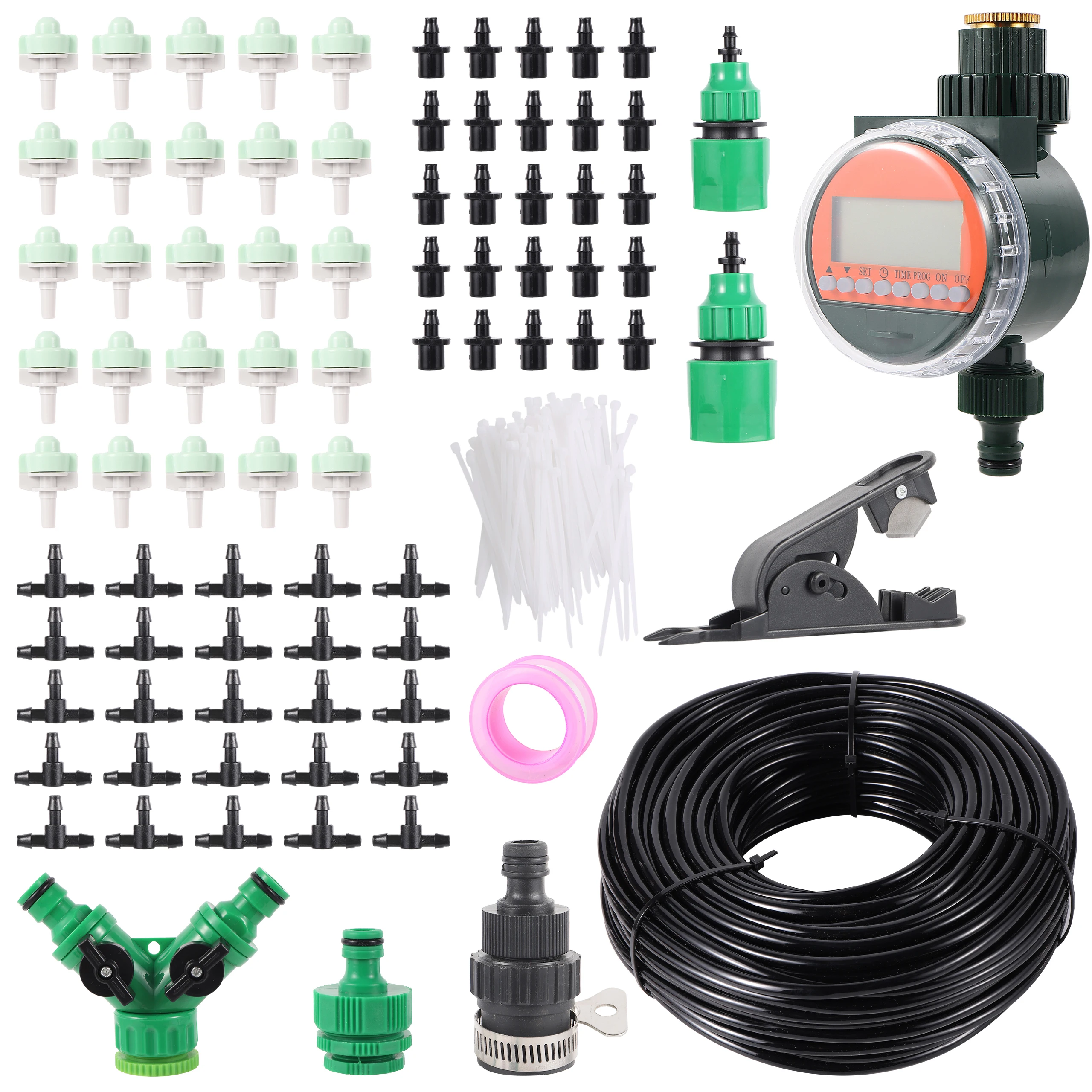 5/10/15/20/25m Garden Automatic Irrigation Kit with Smart Water Timer Controller Potted Bonsai Vegetable Flower Misting Watering