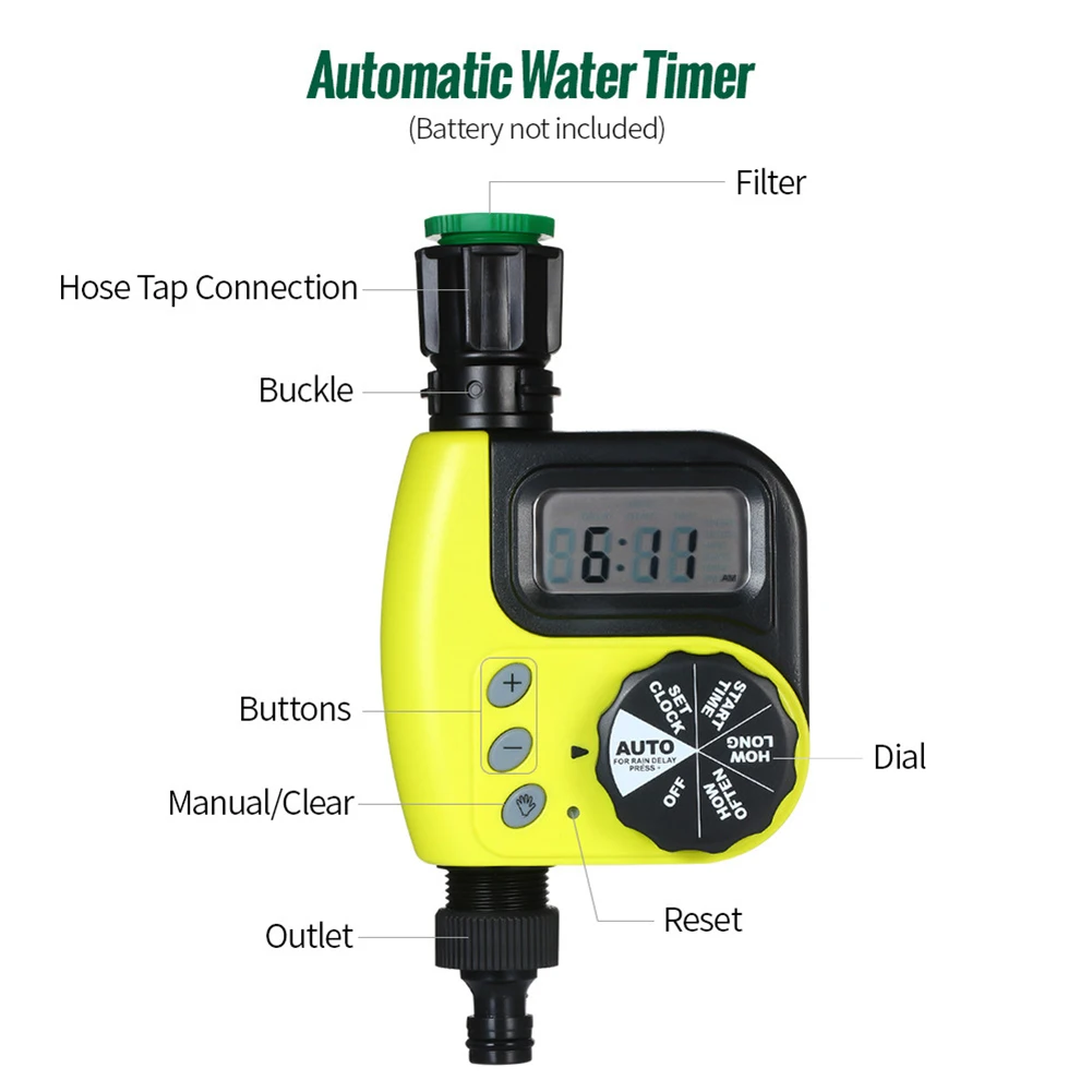 Garden Watering Timer Programmable ABS Automatic Irrigation Controller Electronic Tool | Дом и сад