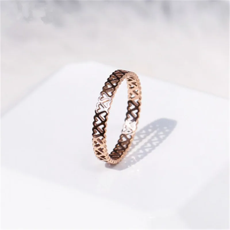 YUN RUO Hellow Out Heart Ring Rose Gold Fashion 316 L Titanium Steel Jewelry Birthday Gift Woman Man Never Fade Drop Shipping | Украшения и
