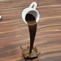 room decoration15cm magic spilling coffee cup figurine sculpture room decor home office desk accessories gift ornaments art