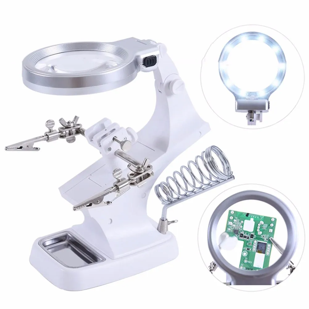 

Welding Station 4.5XWelding Station Auxiliary Clip Soldering Iron LED Light Bracket Magnifier Soldering Repair Tool