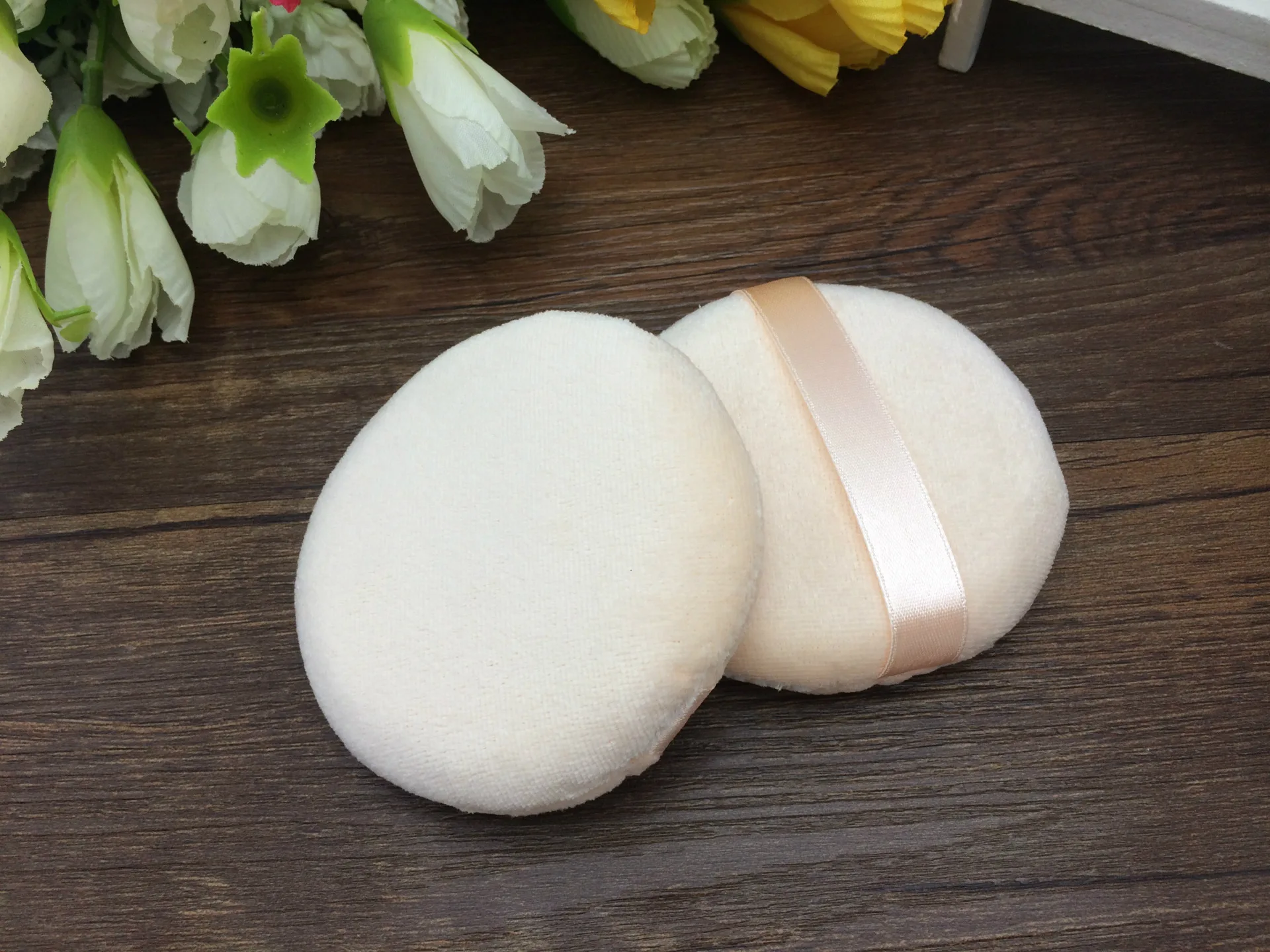 1 шт. большая хлопковая Сухая Пудра пуховка с лентой мягкая губка косметический