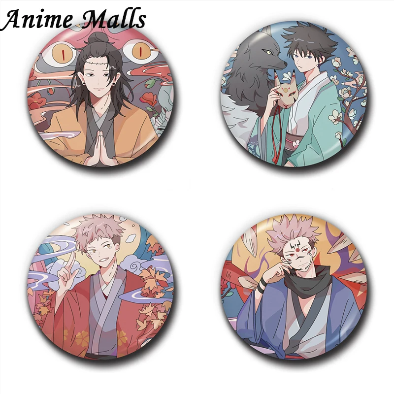 

Anime Jujutsu Kaisen Badges on a Backpack Anime Gojo Satoru Icons Pins Badge Decoration Brooches Metal Badges For Clothes Bags