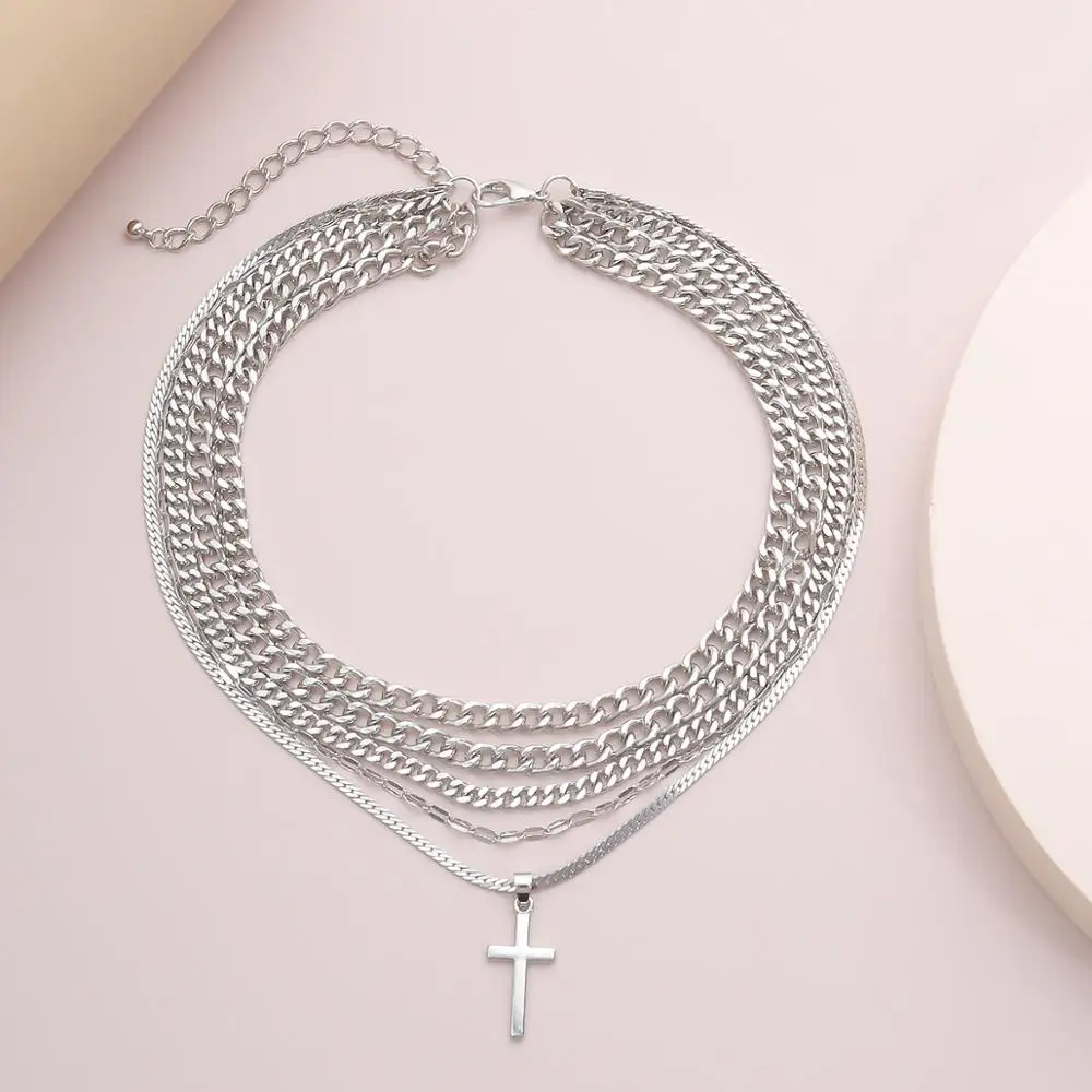 Многослойное ожерелье цепочка в богемном стиле женское длинное с подвеской