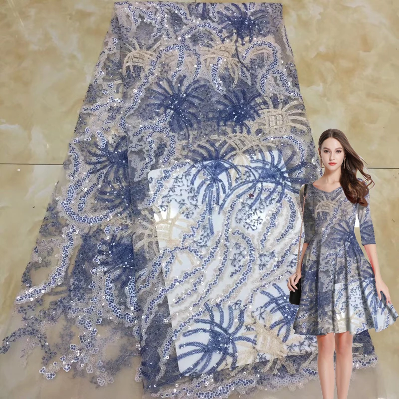Лидер продаж 2020 кружевная ткань в африканском стиле сетка блестки узор из бисера