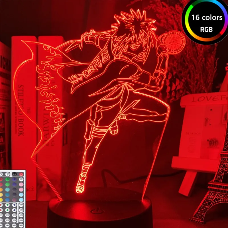 Светодиодный ночник с аниме Наруто Namikaze Minato 3d лампа ночсветильник украшение для