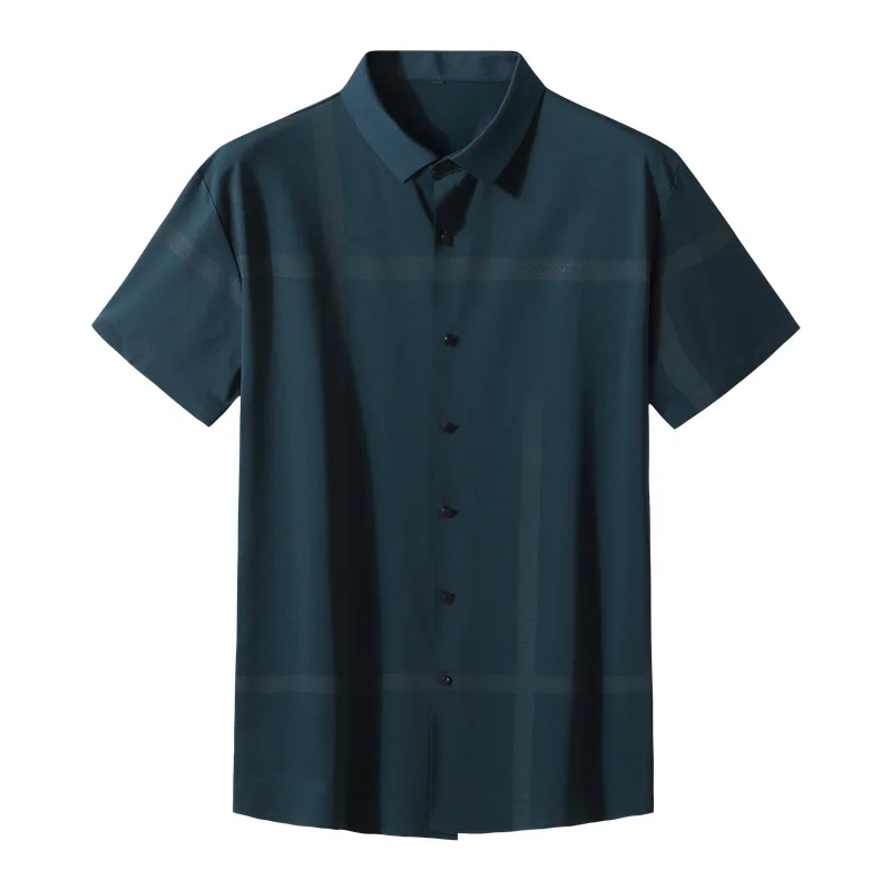 

2021 summer ice seamless simple business short sleeve men's shirt breathable formal casual comfortable polo shirt handsome