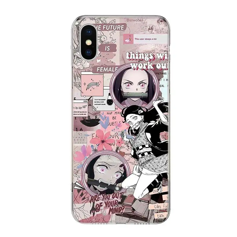 Kimetsu No Yaiba Demon Slayer Anime Cover Phone Case For iPhone 11 14 Pro Max 13 12 Mini 6 X 8 6S 7 Plus XS + XR 5S SE Art Coque