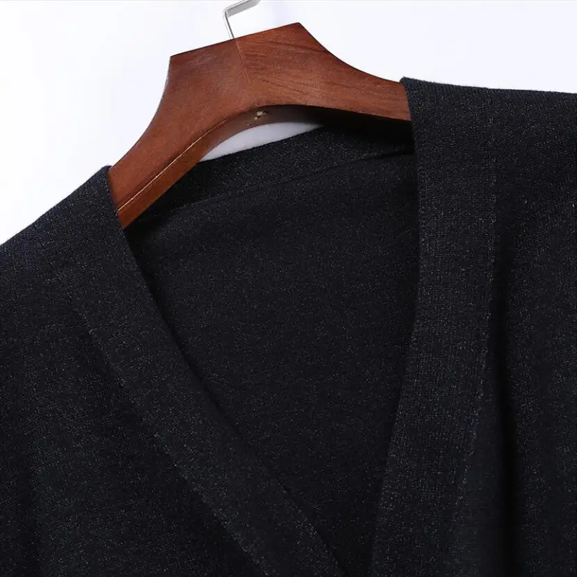 Свободный вязаный кардиган длинный свитер оверсайз вязаное пальто Женский