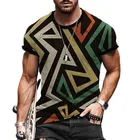 Футболка мужская с 3D-принтом черепа, этнический топ с коротким рукавом в стиле ретро, уличная одежда в стиле Харадзюку, лето