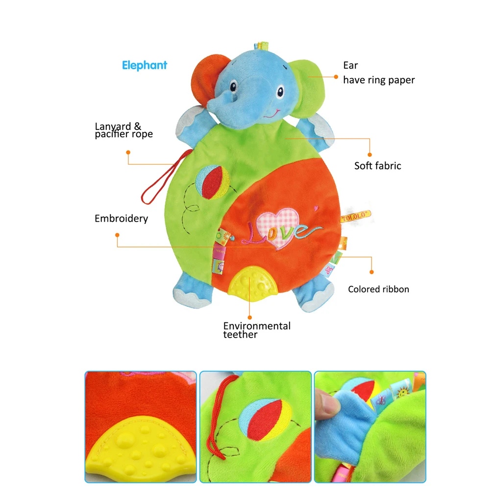 Детские игрушки TOLOLO для новорожденных успокаивающие зубы животные тканевые рук