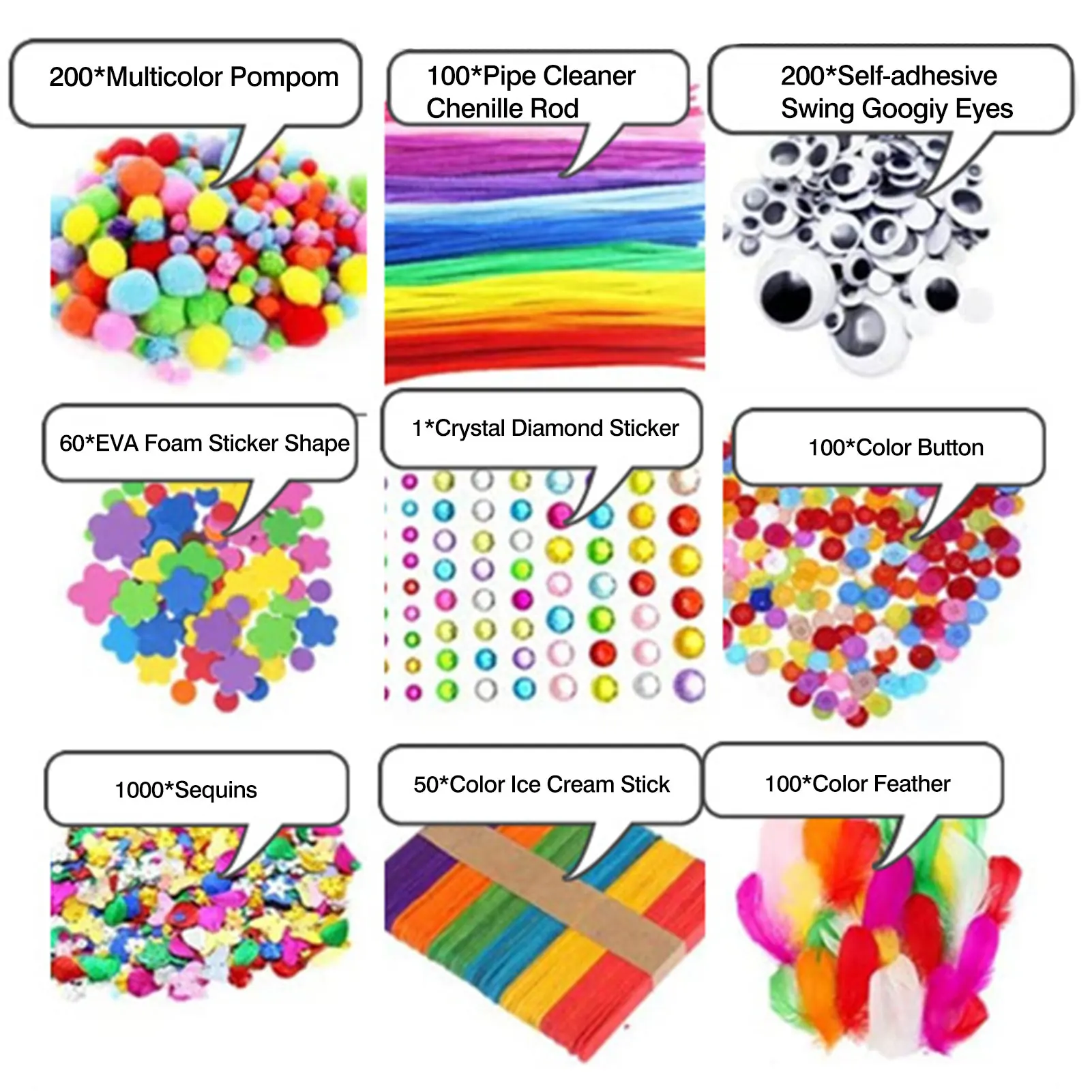 

DIY Children Handicraft Supplies Kids Sequin Set For Gifts Handmade Collage Art For Children Adults Creative Practicing Toy Set