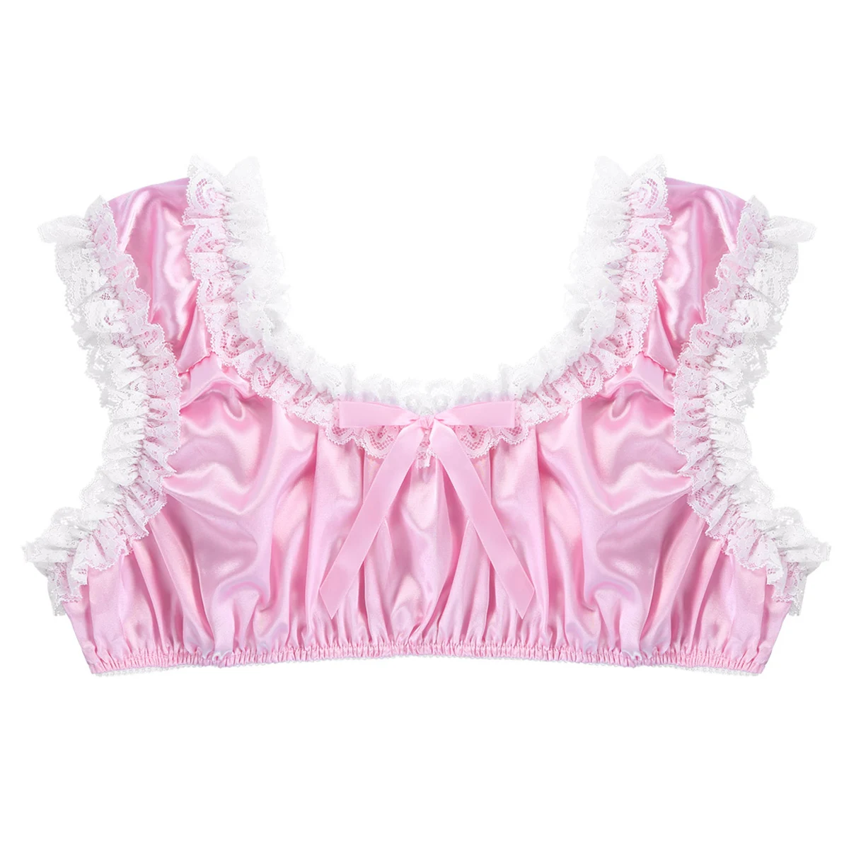 Мужской бюстгальтер для переодевания без косточек гладкое атласное нижнее белье