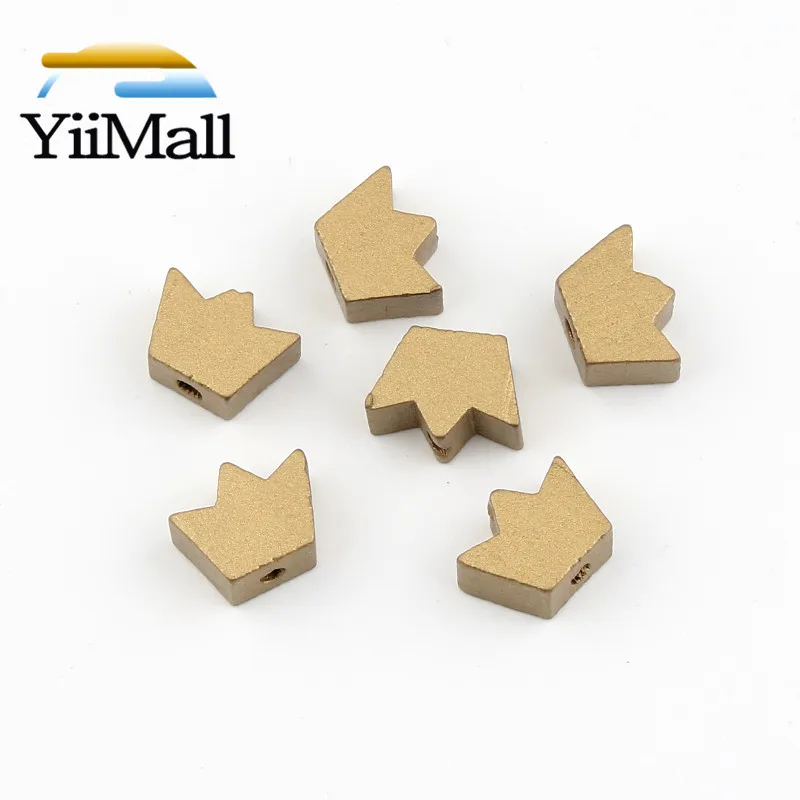 Бусины в форме короны из натурального дерева для самостоятельного изготовления