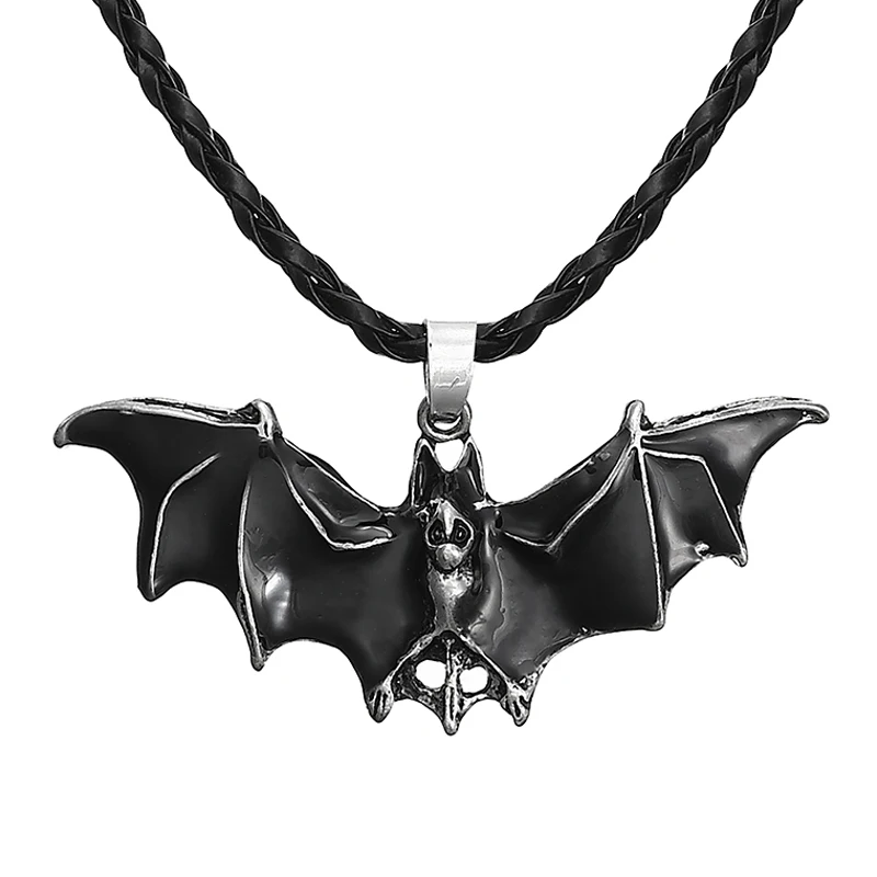 Вампир летучая мышь ожерелье Черное Ожерелье для женщин панк Готическая ночь