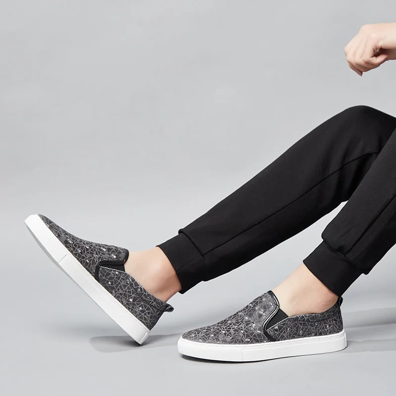 Fashion Men genuine Leather Shoes Luxury Slip On Black Brown outdoor Office Business club party Casual | Обувь